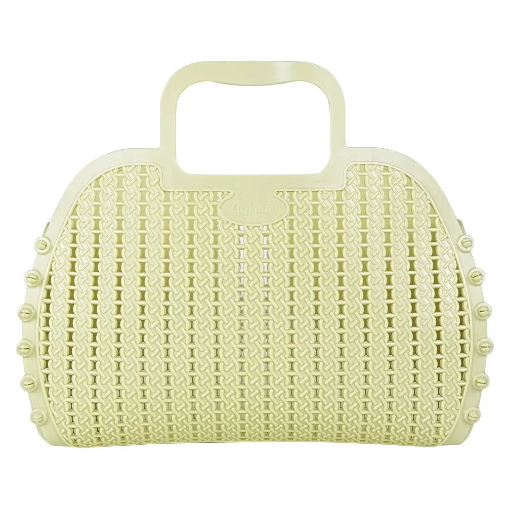 Lime Cream Foldable Mini Plastic Women's Tote Bag - Luna Crates