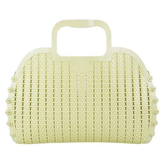 Lime Cream Foldable Mini Plastic Women's Tote Bag - Luna Crates
