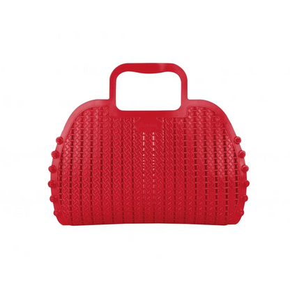Red Foldable Mini Plastic Women's Tote Bag - Luna Crates
